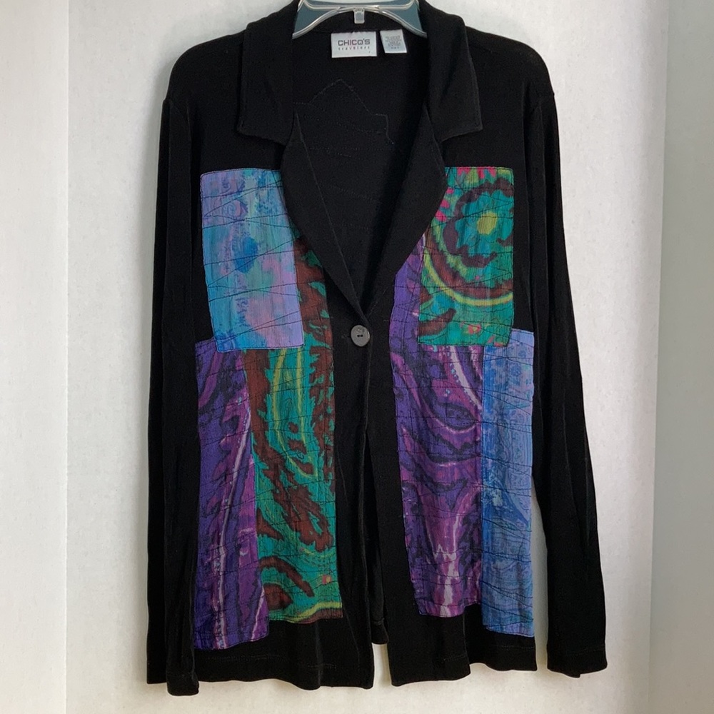 Chico's Travelers Long Sleeve Button Jacket small